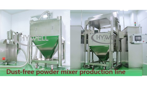 Línea de producción de mezcladores de polvo sin polvo