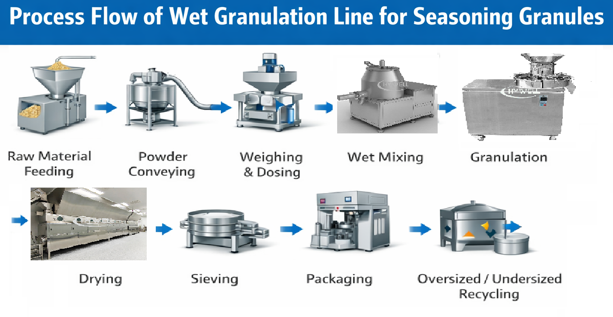 Wet granulation line